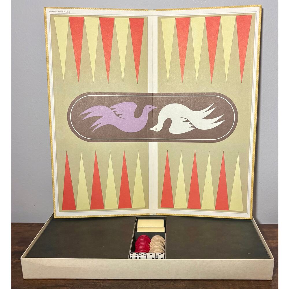 Vintage 1975 Selchow & Righter Backgammon Game #85- Complete Set